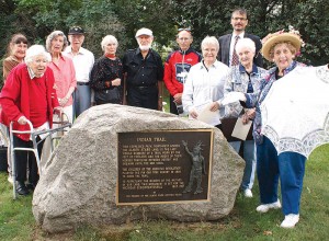 11-24-15-Lois lance at Indian Trail marker